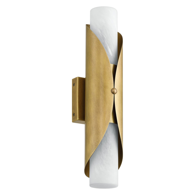 Crescendo 18" - Halogen Wall Sconce - Natural Brass / Alabaster