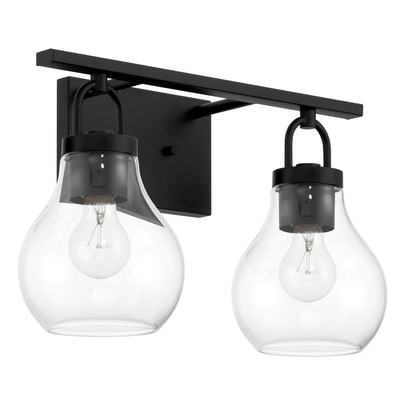 Mansfield 16" Vanity Light - Matte Black / Clear Glass
