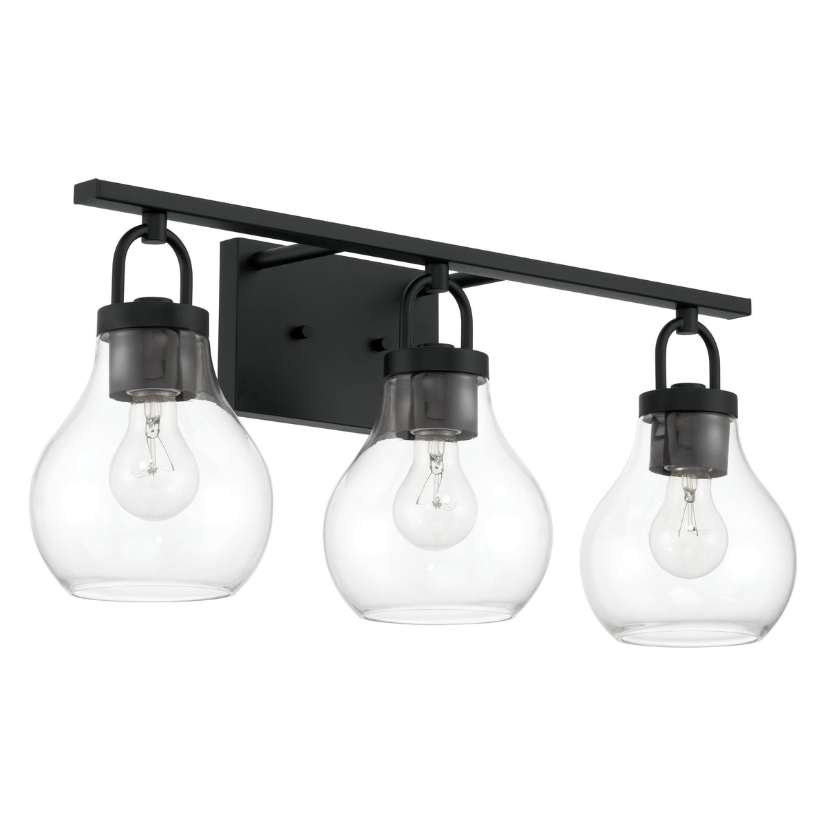 Mansfield 24" Vanity Light - Matte Black / Clear Glass