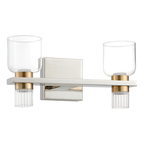 Amelia 15" 5CCT LED Vanity Light - Polished Nickel / Champagne Gold