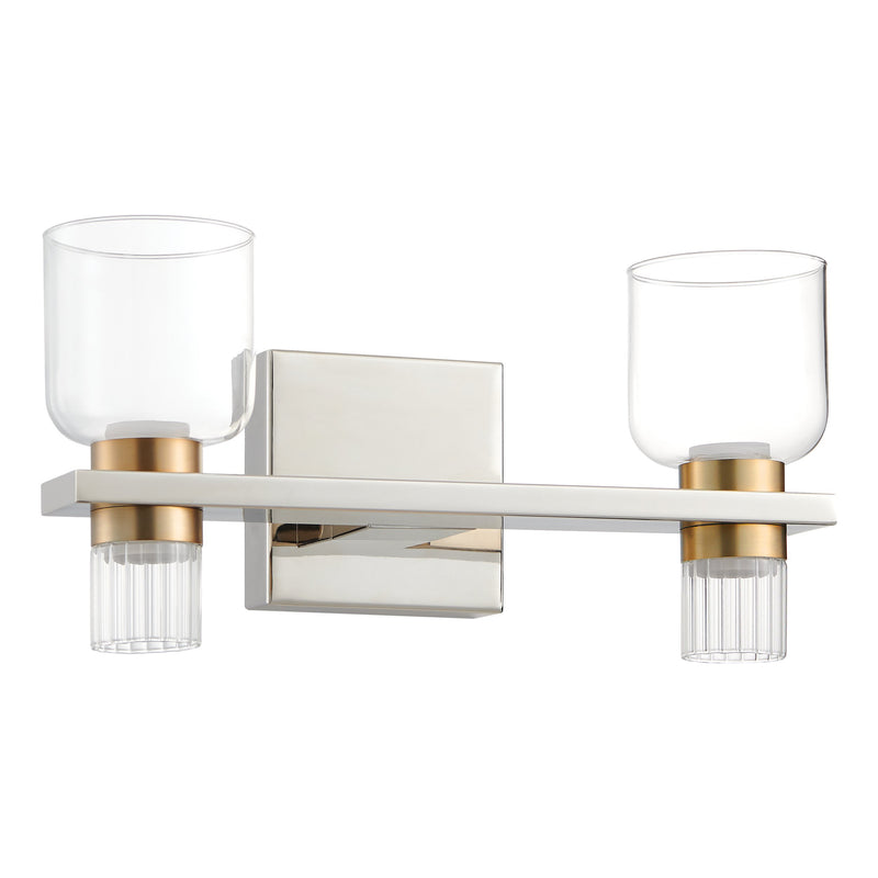Amelia 15" 5CCT LED Vanity Light - Polished Nickel / Champagne Gold