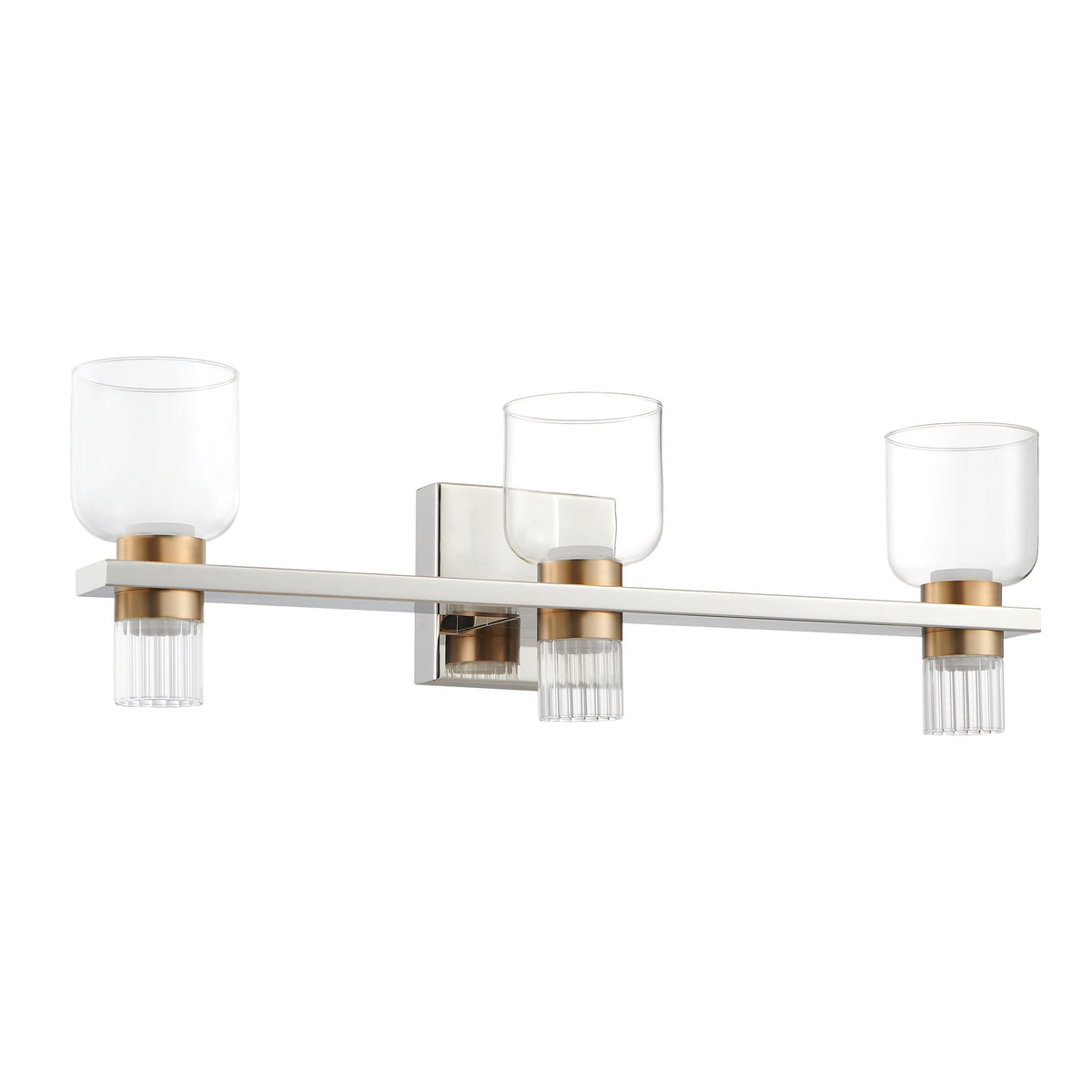 Amelia 24" 5CCT LED Vanity Light - Polished Nickel / Champagne Gold