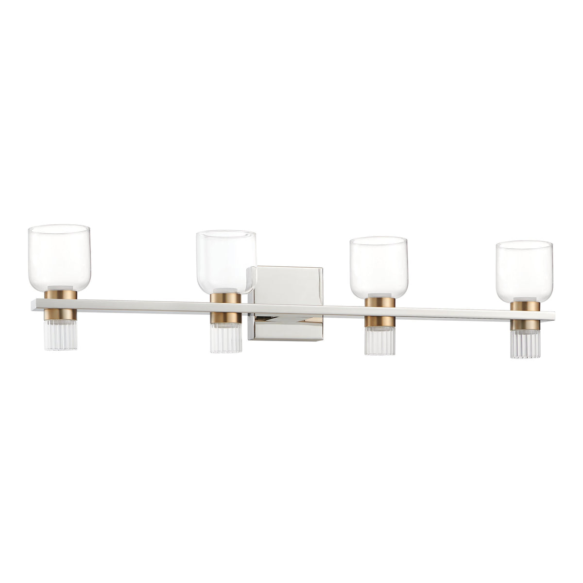 Amelia 34" 5CCT LED Vanity Light - Polished Nickel / Champagne Gold