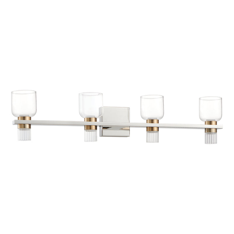 Amelia 34" 5CCT LED Vanity Light - Polished Nickel / Champagne Gold