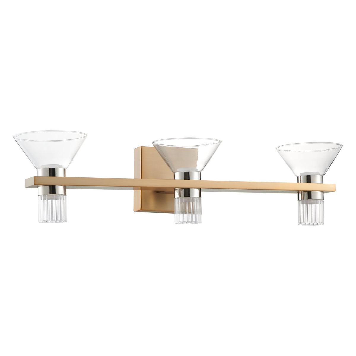 Blake 25" 5CCT LED Vanity Light - Champagne Gold / Polished Nickel