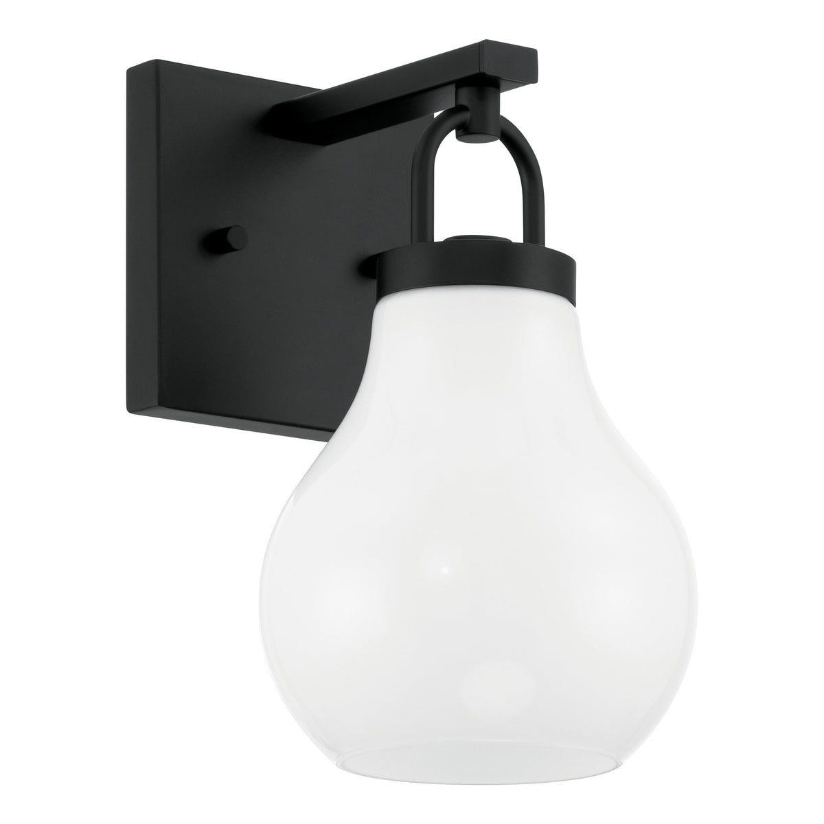 Mansfield 6" Vanity Light - Matte Black / Opal Glass
