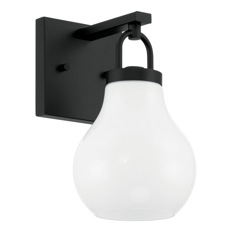 Mansfield 6" Vanity Light - Matte Black / Opal Glass