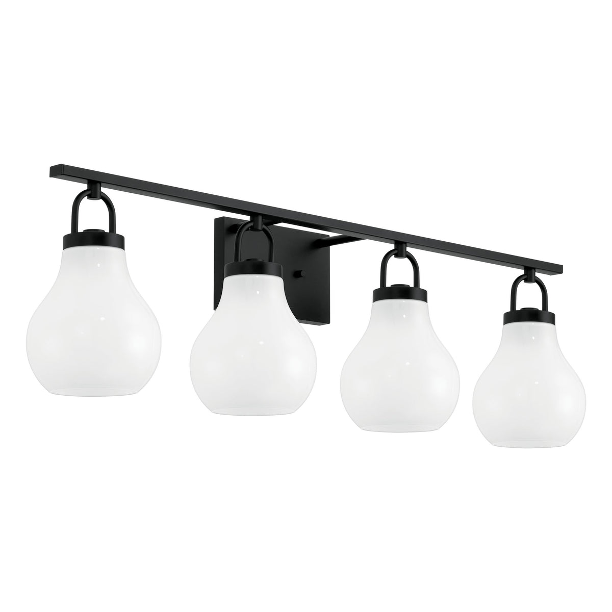 Mansfield 34" Vanity Light - Matte Black / Opal Glass
