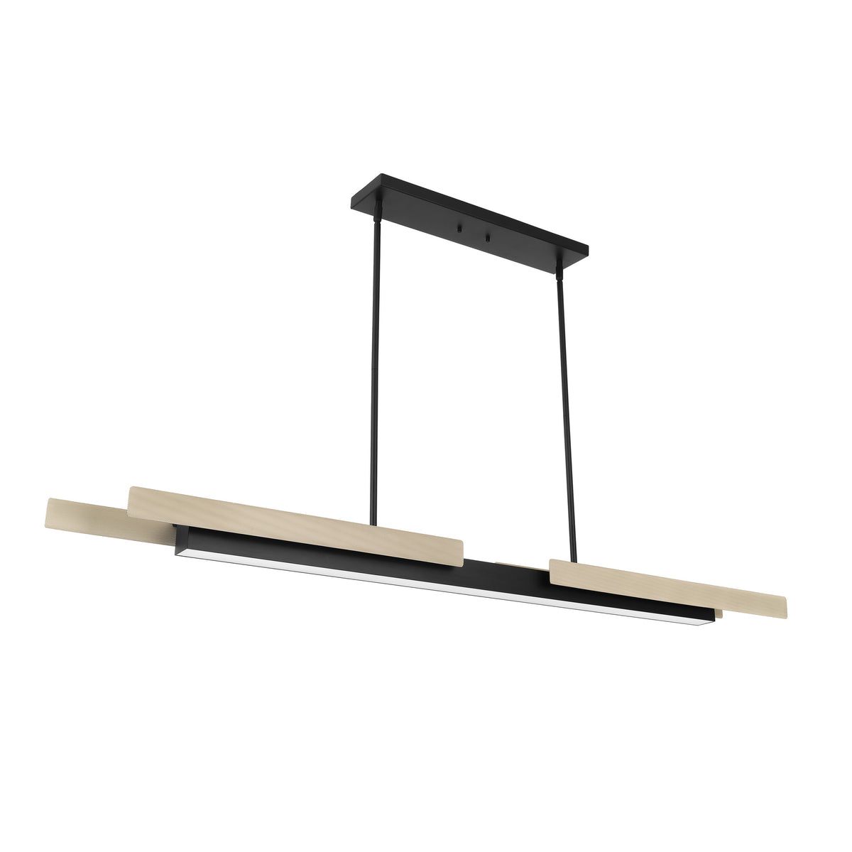 Grazia 60" LED Linear Chandelier - Matte Black / Satin Nickel