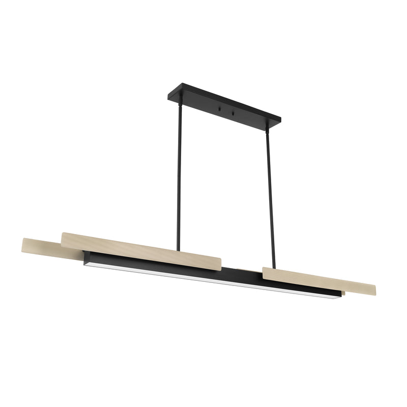 Grazia 60" LED Linear Chandelier - Matte Black / Satin Nickel
