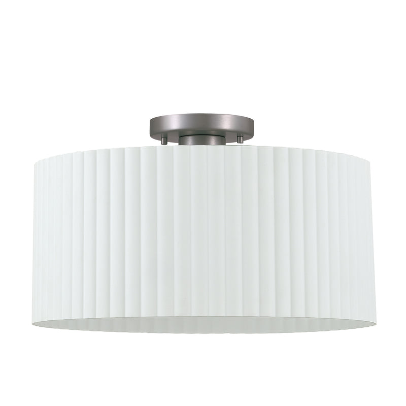 Leilani 16" Semi-Flush Mount - Matte White / Brushed Nickel