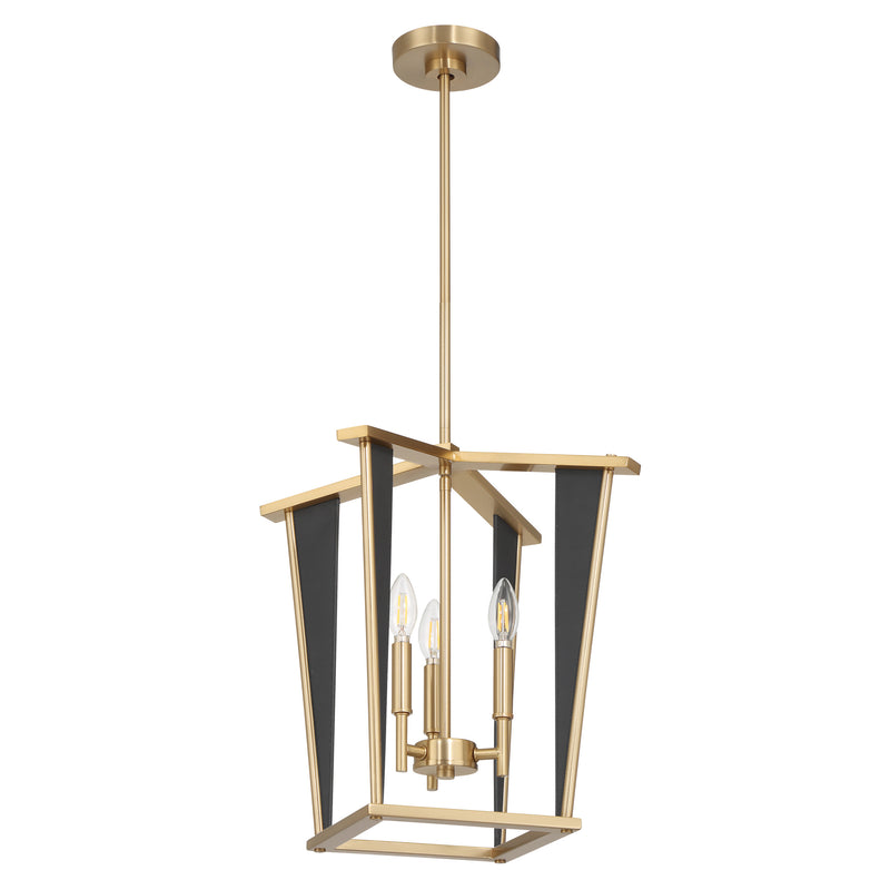 Julliard 18" Pendant Light - Champagne Gold / Black Faux Leather