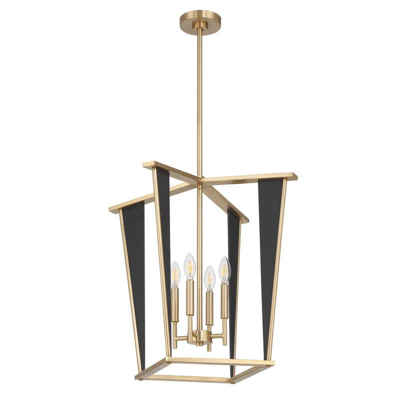 Julliard 24" Pendant Light - Champagne Gold / Black Faux Leather