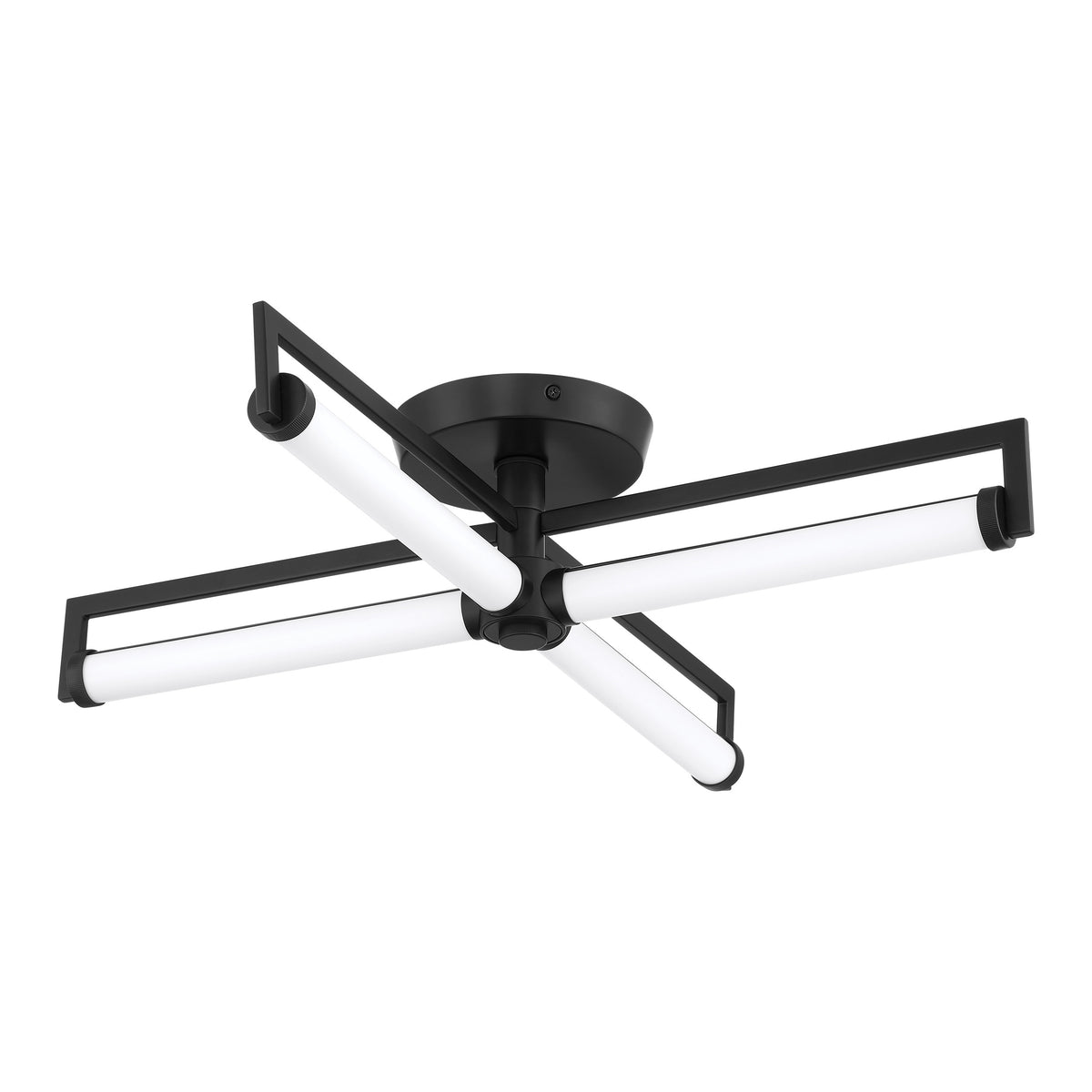 Stinson 24" 5CCT LED Semi-Flush Mount - Matte Black