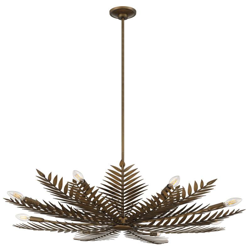 Areka 42" Chandelier - Natural Brass