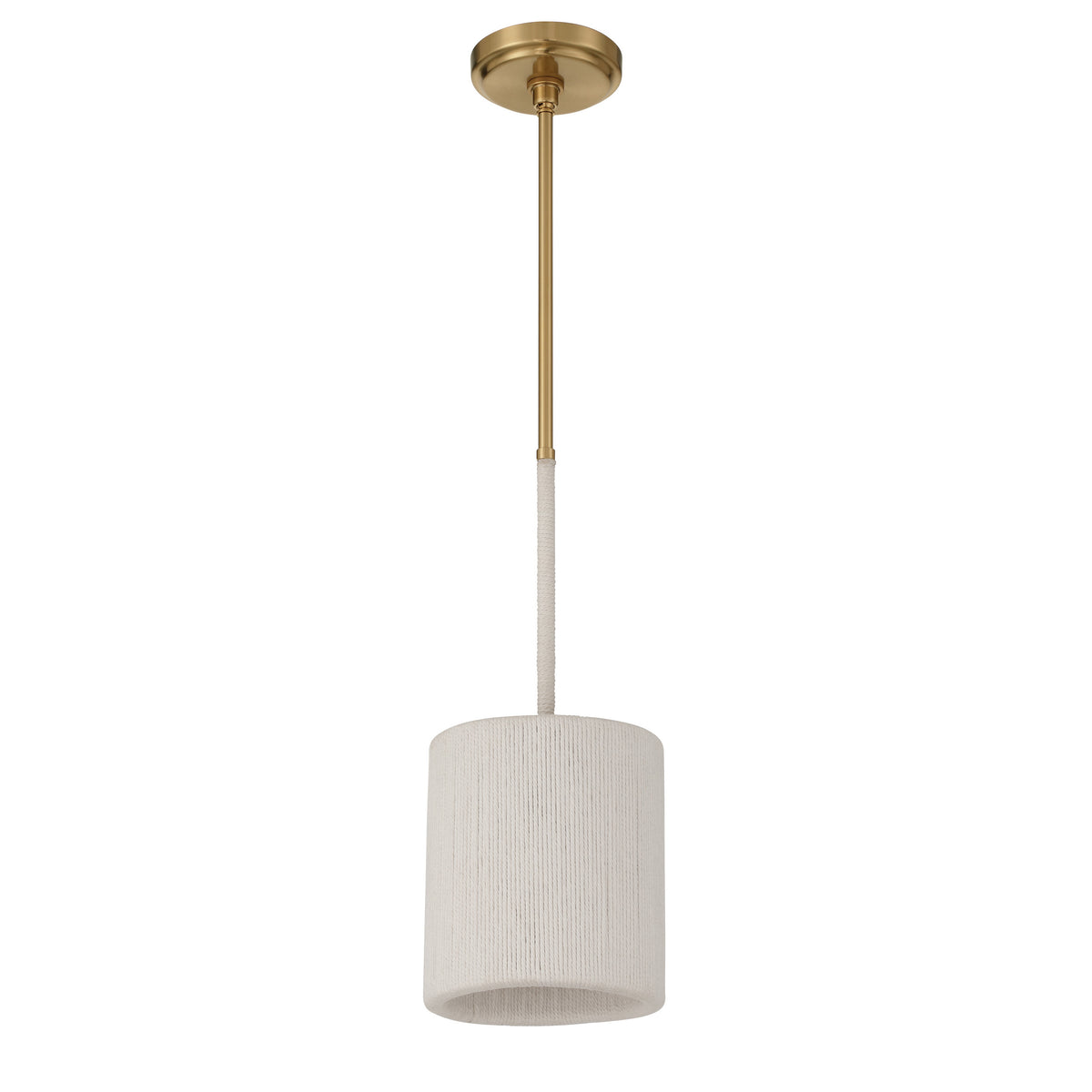Wellfleet 7" Pendant Light - Brass / Cream Cotton Rope
