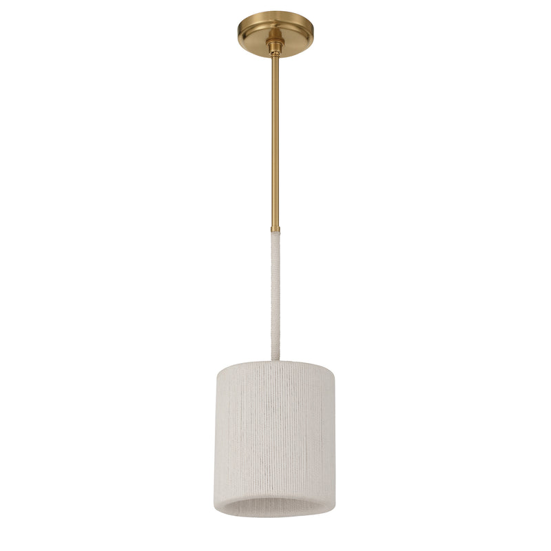 Wellfleet 7" Pendant Light - Brass / Cream Cotton Rope