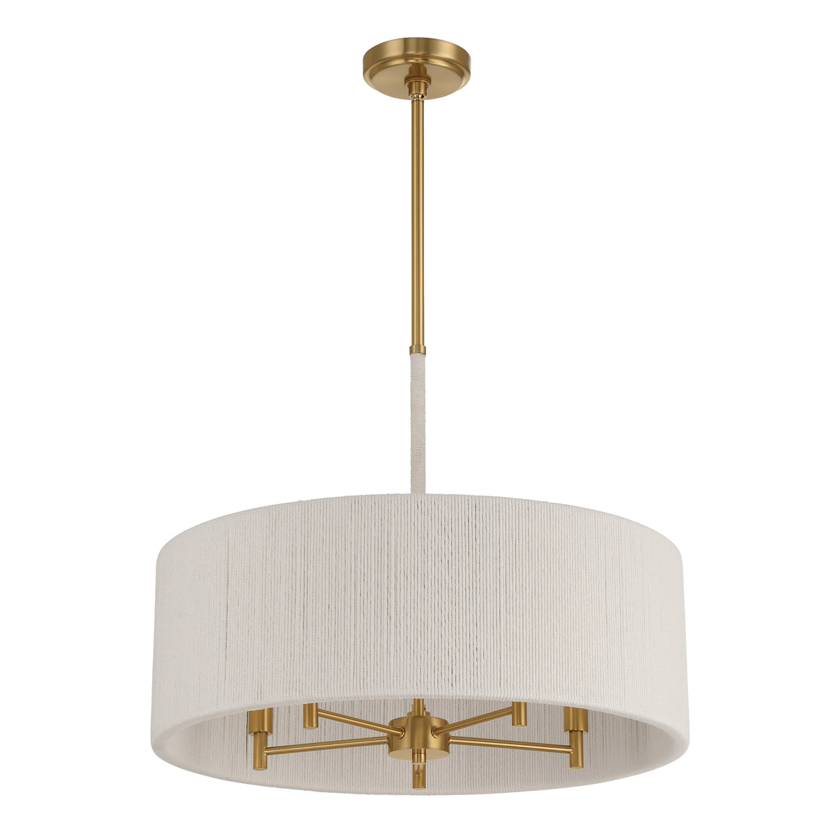 Wellfleet 23" Pendant Light - Brass / Cream Cotton Rope