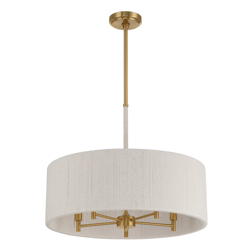 Wellfleet 23" Pendant Light - Brass / Cream Cotton Rope