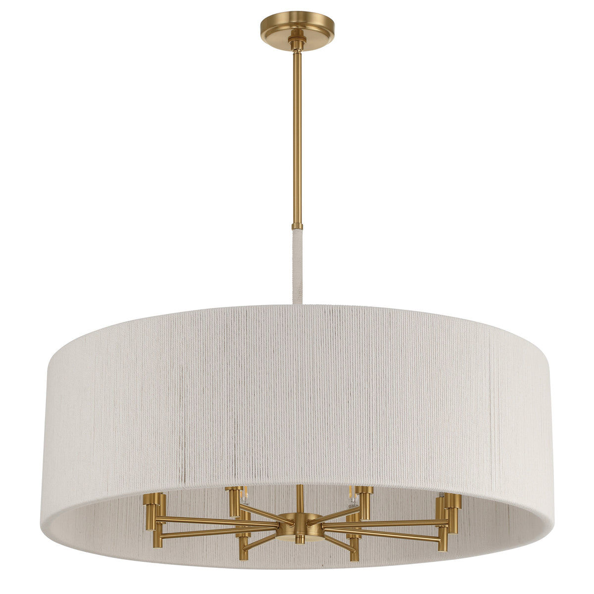Wellfleet 32" Pendant Light - Brass / Cream Cotton Rope