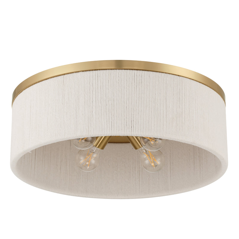 Wellfleet 20" Flush Mount - Brass / Cream Cotton Rope