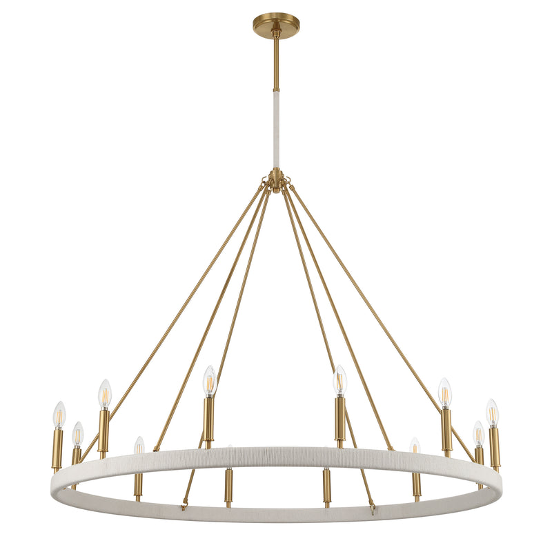 Wellfleet 48" Chandelier - Brass / Cream Cotton Rope