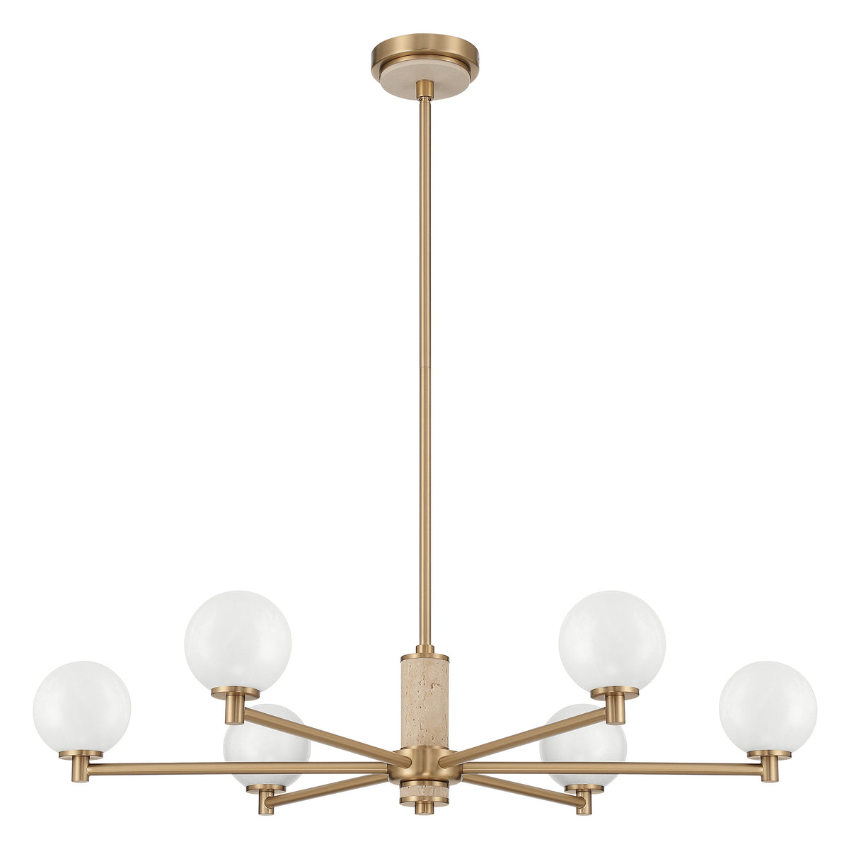 Tremont 32" Chandelier - Champagne Gold / Travertine