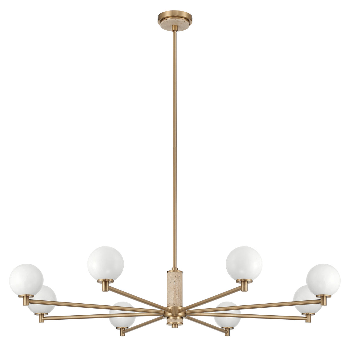 Tremont 42" Chandelier - Champagne Gold / Travertine