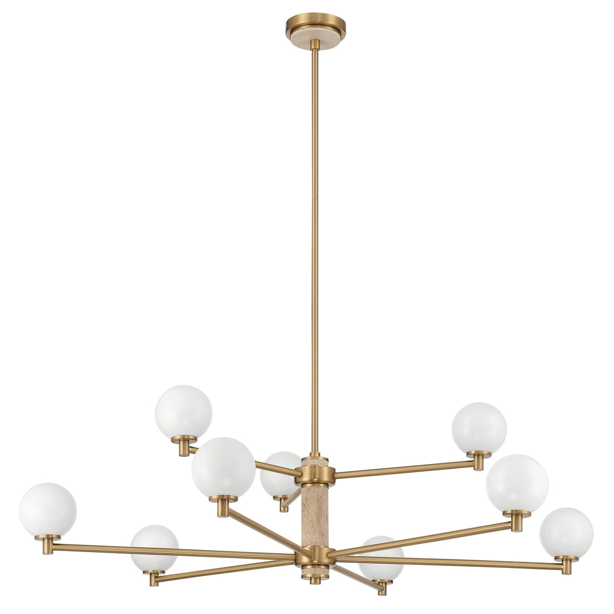 Tremont 42" Tiered Chandelier - Champagne Gold / Travertine