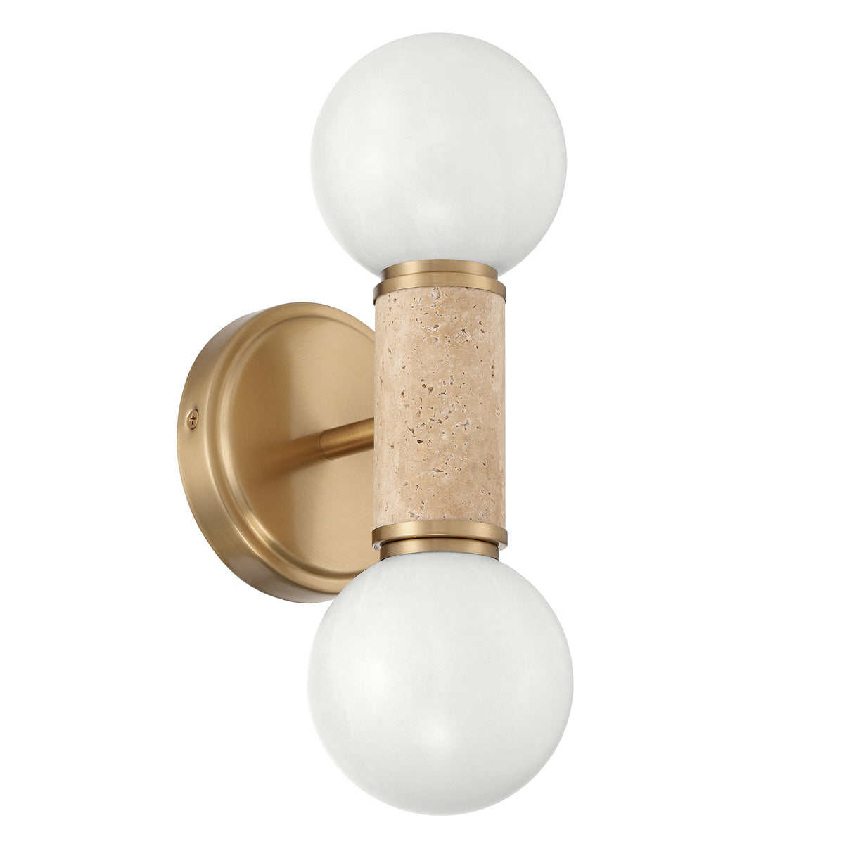 Tremont 12" Wall Sconce - Champagne Gold / Travertine