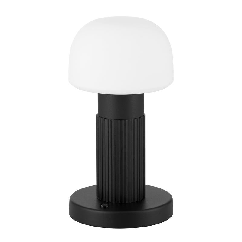 Callum 9" 5CCT LED Rechargeable Table Lamp - Textured Black
