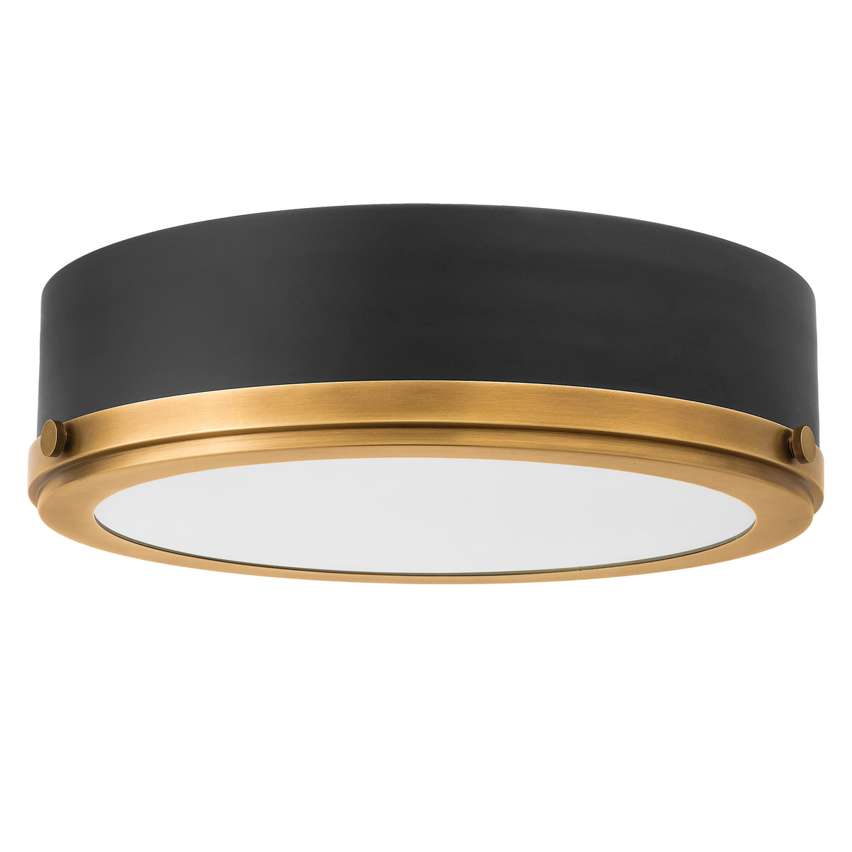 Doyle 19" Flush Mount - Matte Black / Natural Brass