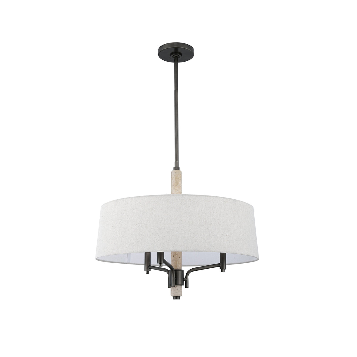 Camila 24" Pendant Light - Forged Bronze / Travertine