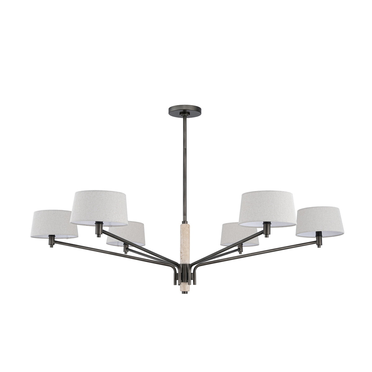 Camila 54" Chandelier - Forged Bronze / Travertine