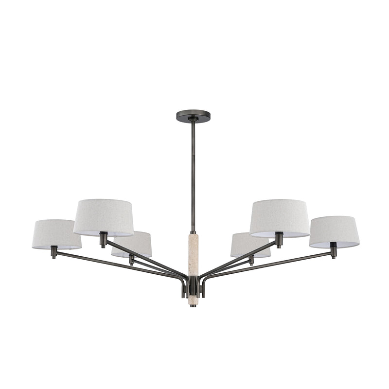 Camila 54" Chandelier - Forged Bronze / Travertine