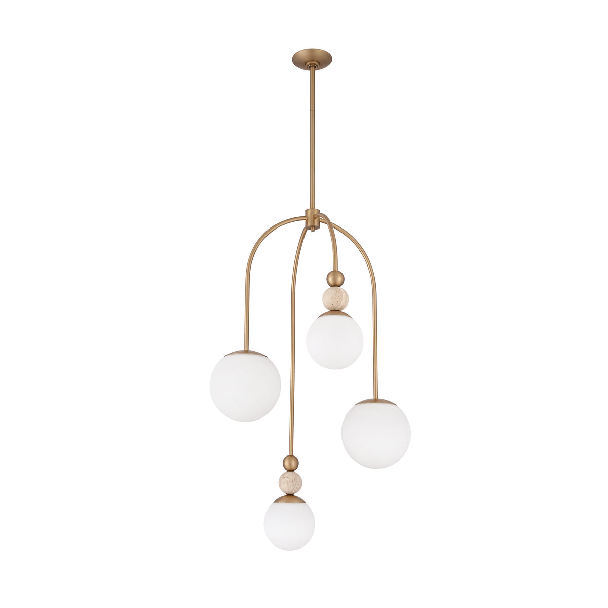 Lucille 24" Pendant Light - Champagne Gold / Travertine