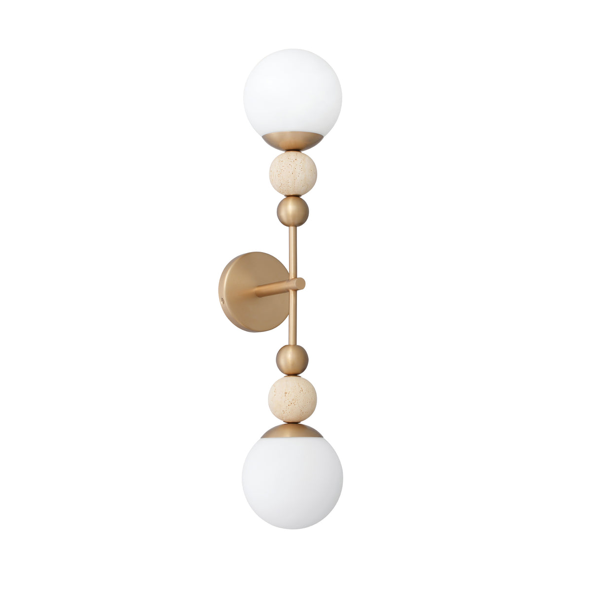 Lucille 29" Wall Sconce - Champagne Gold / Travertine