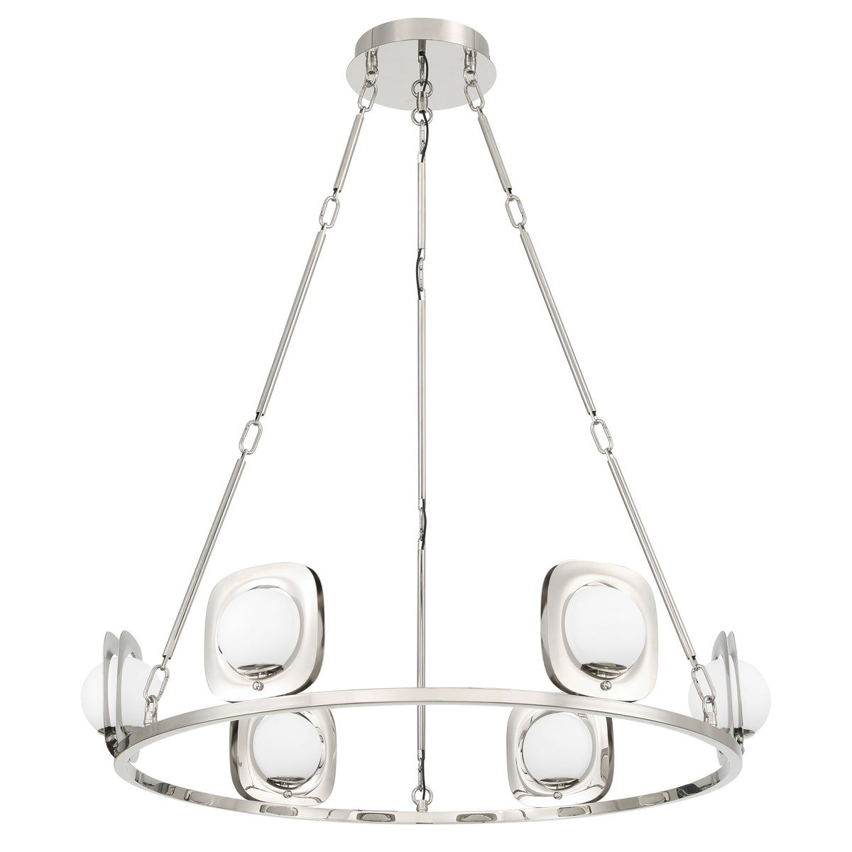Reiner 33" 5CCT LED Chandelier - Polished Nickel