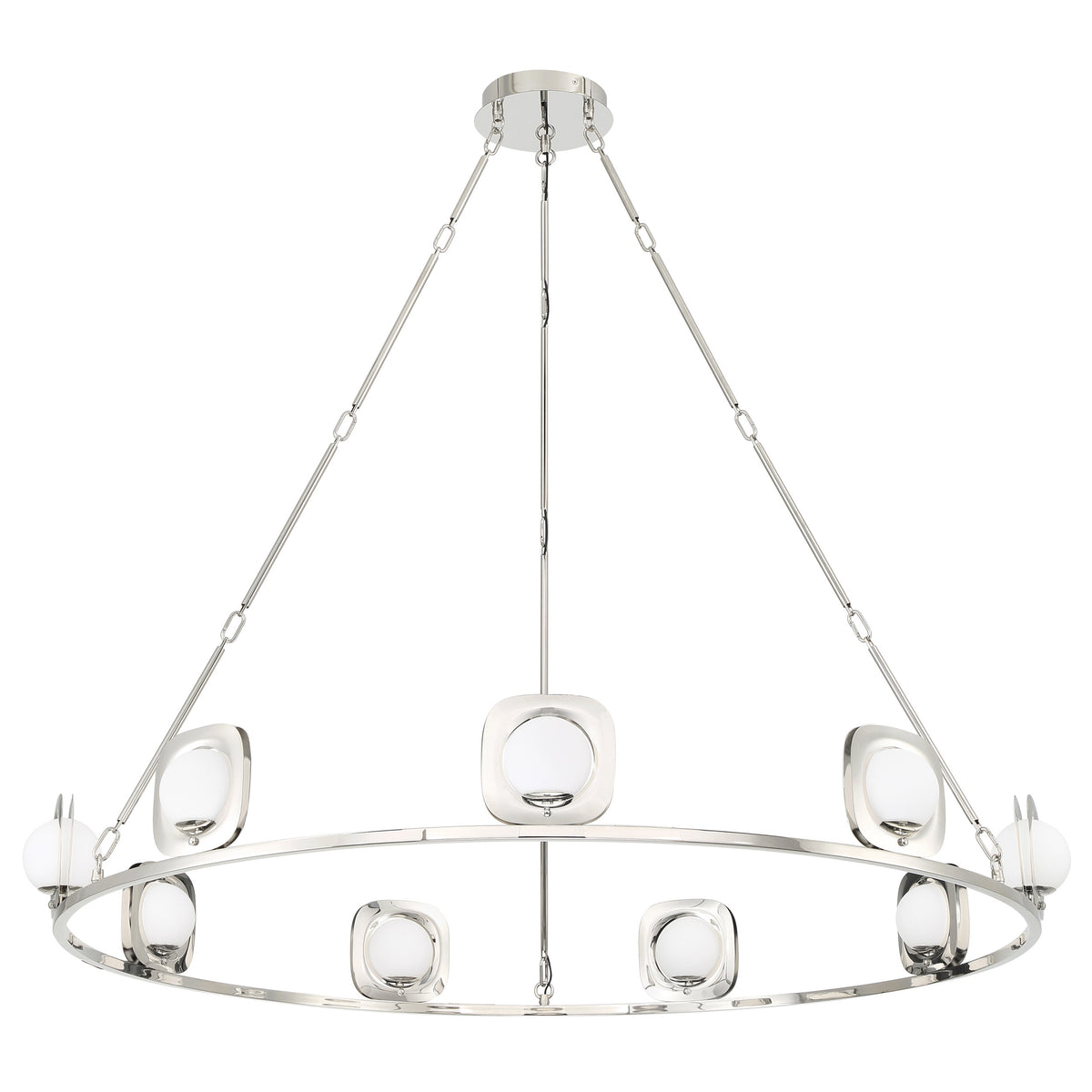 Reiner 53" 5CCT LED Chandelier - Polished Nickel