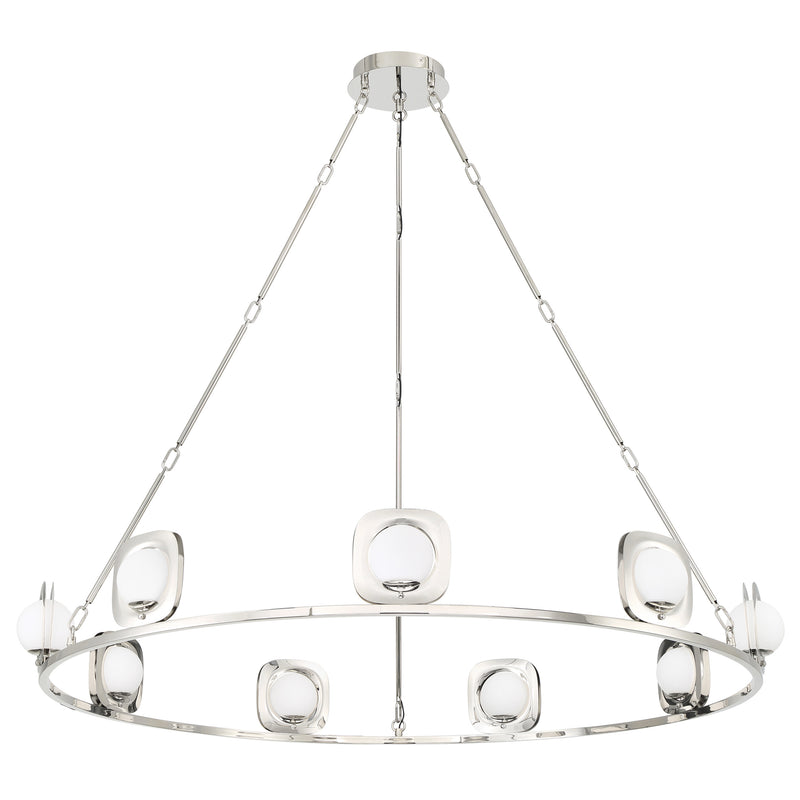 Reiner 53" 5CCT LED Chandelier - Polished Nickel