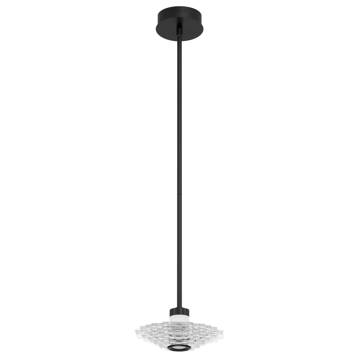 Elton 9" 5CCT LED Convertible Pendant - Textured Black