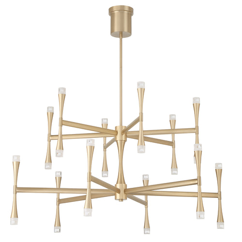 Brett 42" 5CCT LED Tiered Chandelier - Champagne Gold