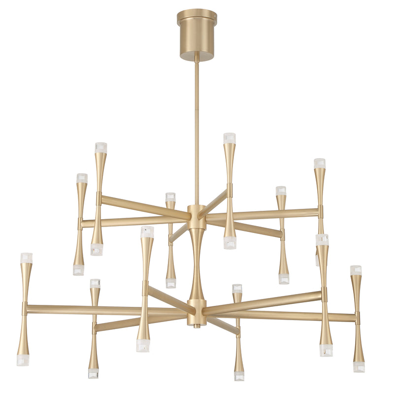 Brett 42" 5CCT LED Tiered Chandelier - Champagne Gold