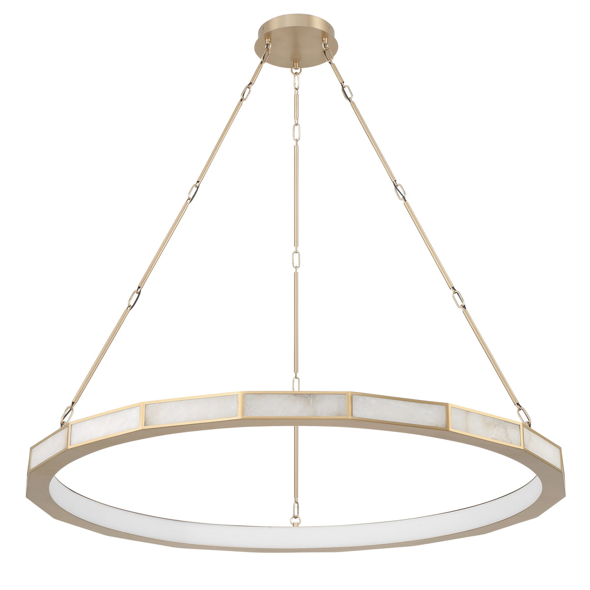 Wales 50" 5CCT LED Chandelier - Champagne Gold / Alabaster