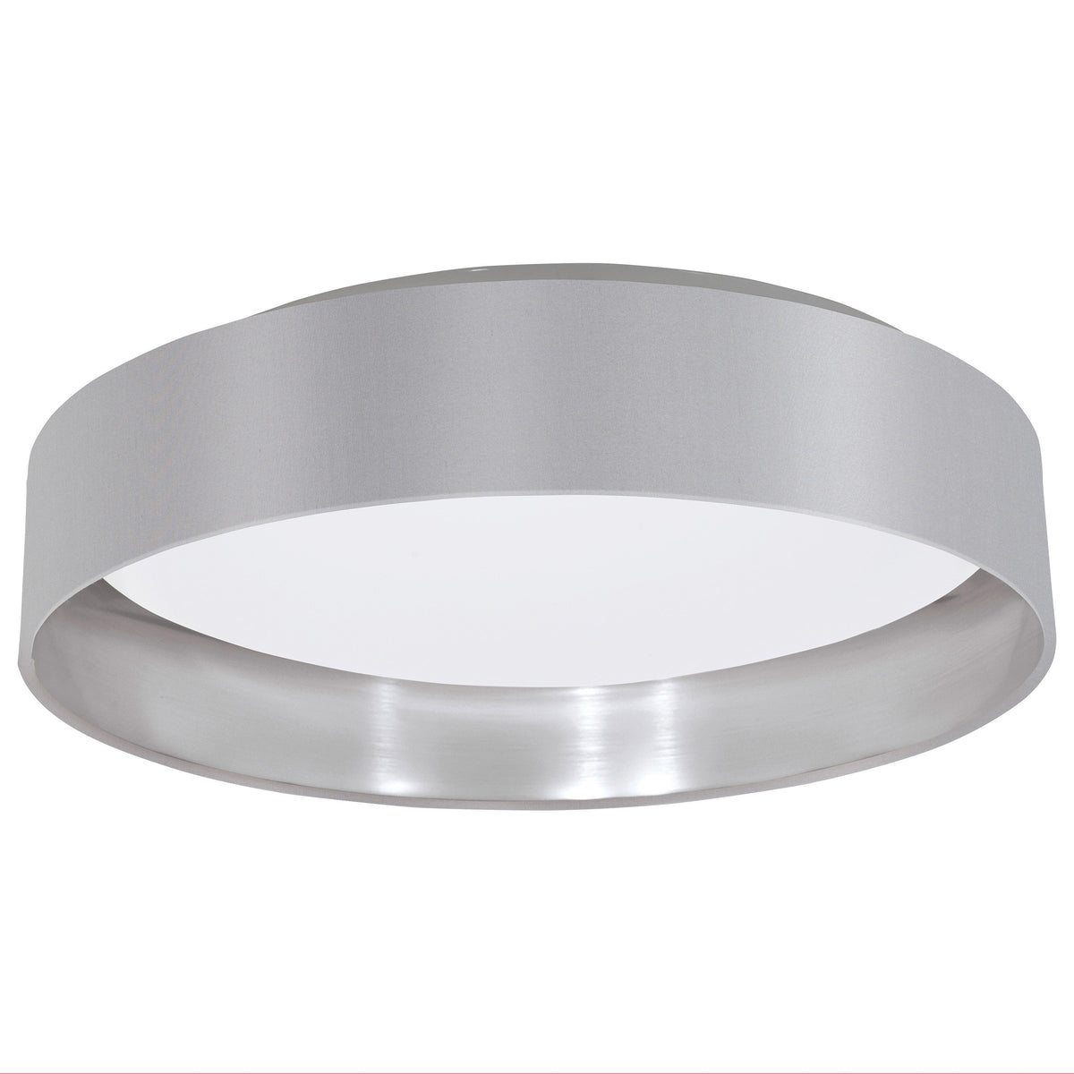 Maserlo 16" LED Flush Mount - Gray / Silver Fabric