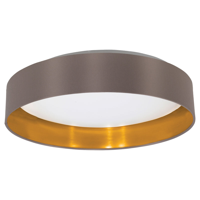 Maserlo 16" LED Flush Mount - Cappuccino / Gold Fabric