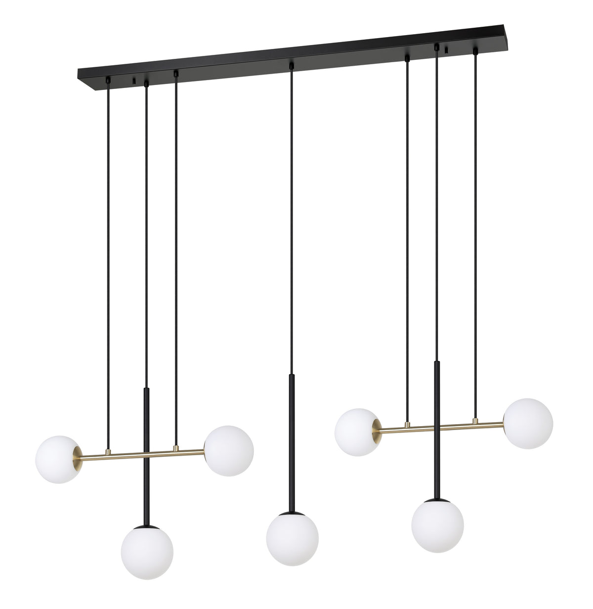 Paz 57" Pendant Light - Textured Black / Brushed Gold