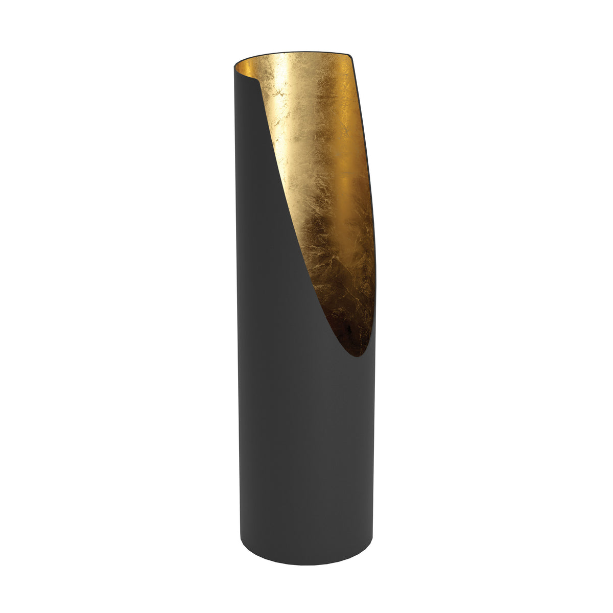 Prebone 19" Table Lamp - Textured Black / Gold Leaf