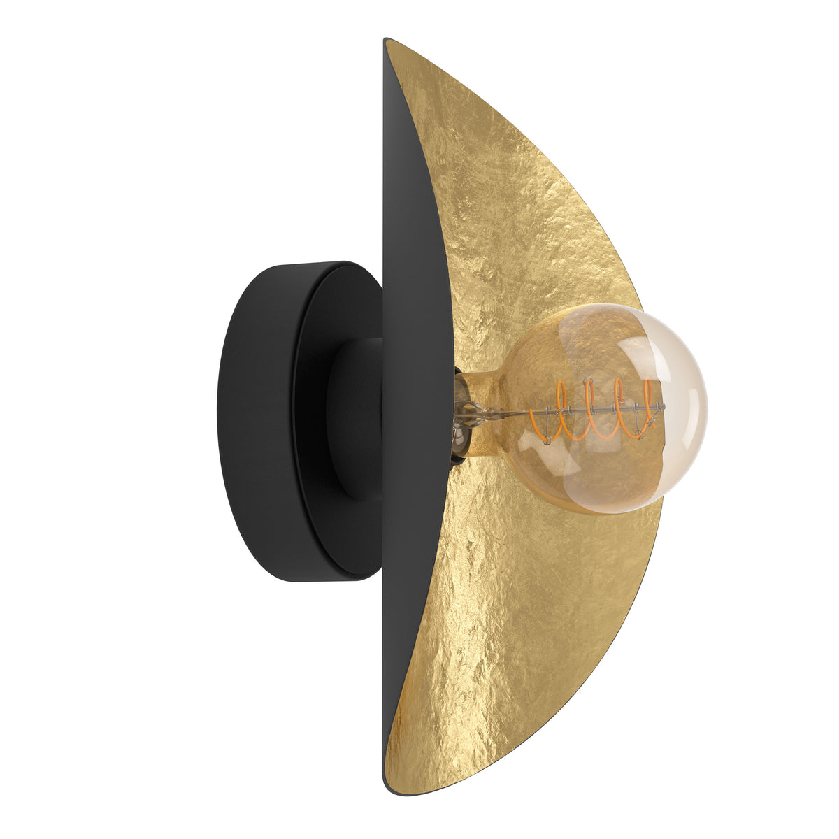 Saceda 11" Flush Mount - Textured Black / Gold Leaf