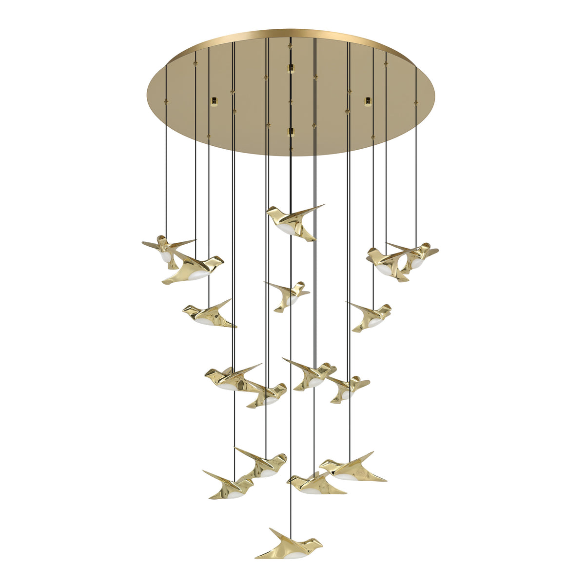 Paratebueno 33" 3CCT LED Pendant Light - Brass